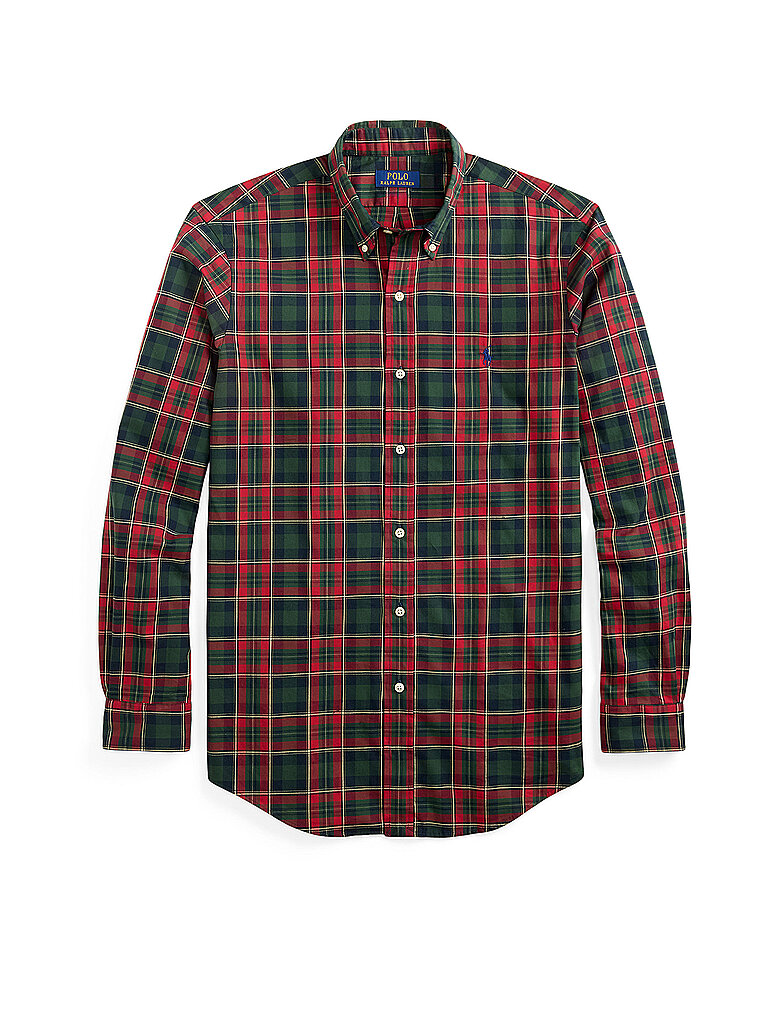 Polo Ralph Lauren pour homme. 710953644008 Chemise en sergé à carreaux rouges (L), Casuel, Coton, Manche longue